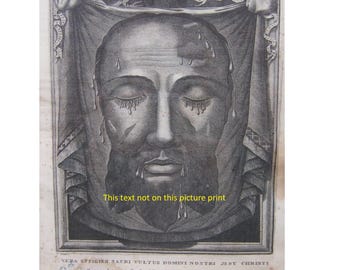 Holy Face of Jesus Christ Relic from Pope St Pius X Jesus Picture, Jesus Christ Picture Jesus Print Shroud of Turin Christian Catholic 10003