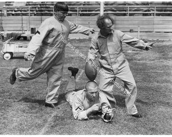 Three Stooges, Football Stars, Larry, Curley, Moe Comedy TV Show Funny Vintage Photo Movie Poster TV Show Cast Members RP Print Art 279C