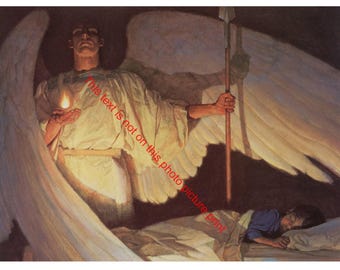Thomas Blackshear "Watchers In The Night" Art Print Guardian Angel Holy Spirit Flame Protect Sleeping Child Picture Photograph Poster 437C