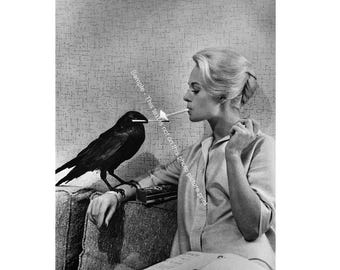 Tippi Hedren Photo Birds Lighting Cigarette Print Alfred Hitchcock Horror Movie Poster Celebrity Actress Vintage Snapshot Collectible E033
