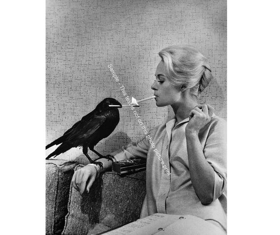 Tippi Hedren Photo Birds Lighting Cigarette Print Alfred Hitchcock Horror  Movie Poster Celebrity Actress Vintage Snapshot Collectible E033