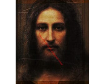 Real Face of Jesus Christ, Jesus Picture, Jesus Christ Print Picture of Jesus Christ Christian Jesus Face Shroud of Turin Catholic Art 9995