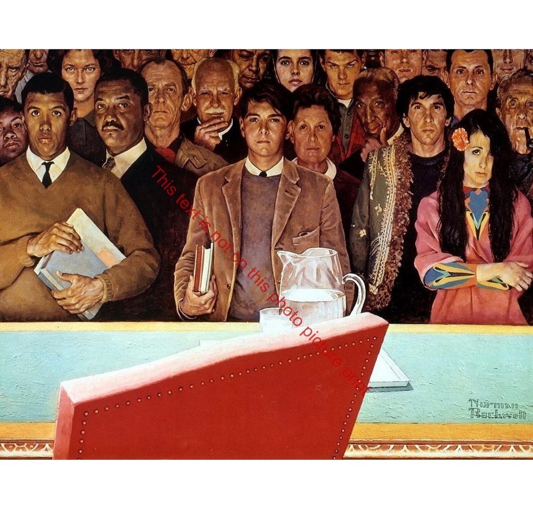 The Right to Know by Norman Rockwell Civil Rights Freedom Art Painting ...