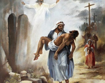 Black African American BLACK JESUS RESURRECTION 5X7 8x10 8.5x11 inch size Print 421C