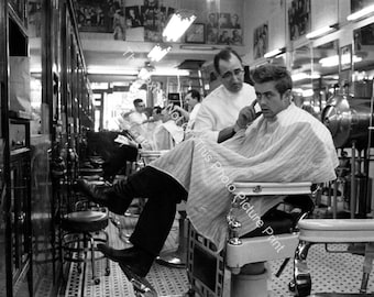 James Dean 1950s Barber Shop Actor Movie Star Celebrity Vintage Photo 5x7 8x10 Print Poster Wall Art Gift Retro Hollywood Legend Rebel E292