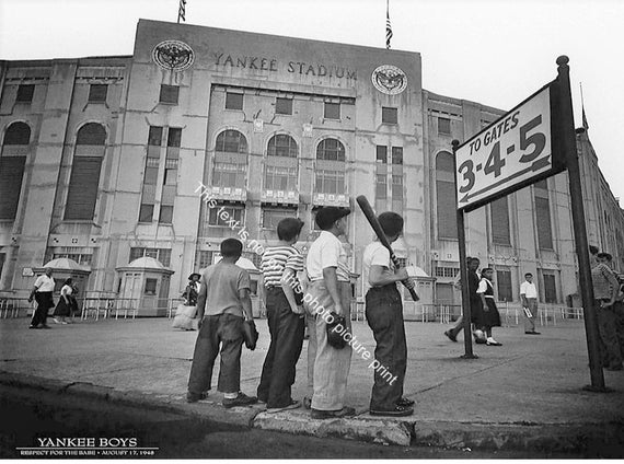 Yankee Stadium Baseball Boys of Summer Game Day 1948 Vintage Photo
