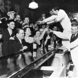 Prohibition Era Photo Vintage Print 1930s Repeal Celebration Speakeasy Tavern Beer Cocktails Whiskey Bar Man Cave Black White History 41A