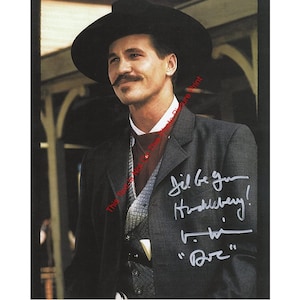 Val Kilmer Autographed Photo Signed Photo Doc Holliday Tombstone Print RP Picture Tombstone Cast Retro Movie Memorabilia Hollywood Gift E183