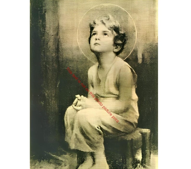 Jesus as a Child Destiny Young Boy Jesus Baby Jesus Christ Innocence Christian Catholic Art Print Picture Image Wall Poster