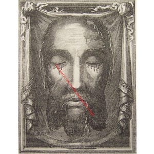 Holy Face of Jesus Christ Relic Pope St Pius X Jesus Picture, Jesus Christ Picture Jesus Print Christian Shroud of Turin Catholic Art 10004