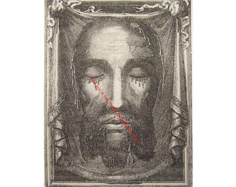 Holy Face of Jesus Christ Relic Pope St Pius X Jesus Picture, Jesus Christ Picture Jesus Print Christian Shroud of Turin Catholic Art 10004