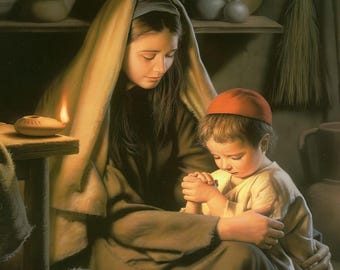 Christian Catholic art print MARY and Baby JESUS 8 x 10 Size Picture W004