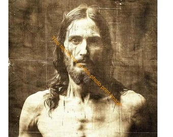 Shroud of Turin Face of Jesus Christ Portrait Shroud Christian Catholic Faith God Bible Jesus of Nazareth Photo Print Size Color E449