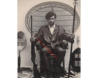 Black Panther Huey Newton Black Power Black Rights Black History Civil Right Human Vintage Photo Photograph 264C