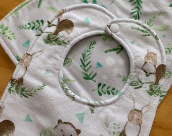 Forrest Friends Flannel Burp Cloth and Bib Set for Baby, Gender Neutral,  Triple Layer