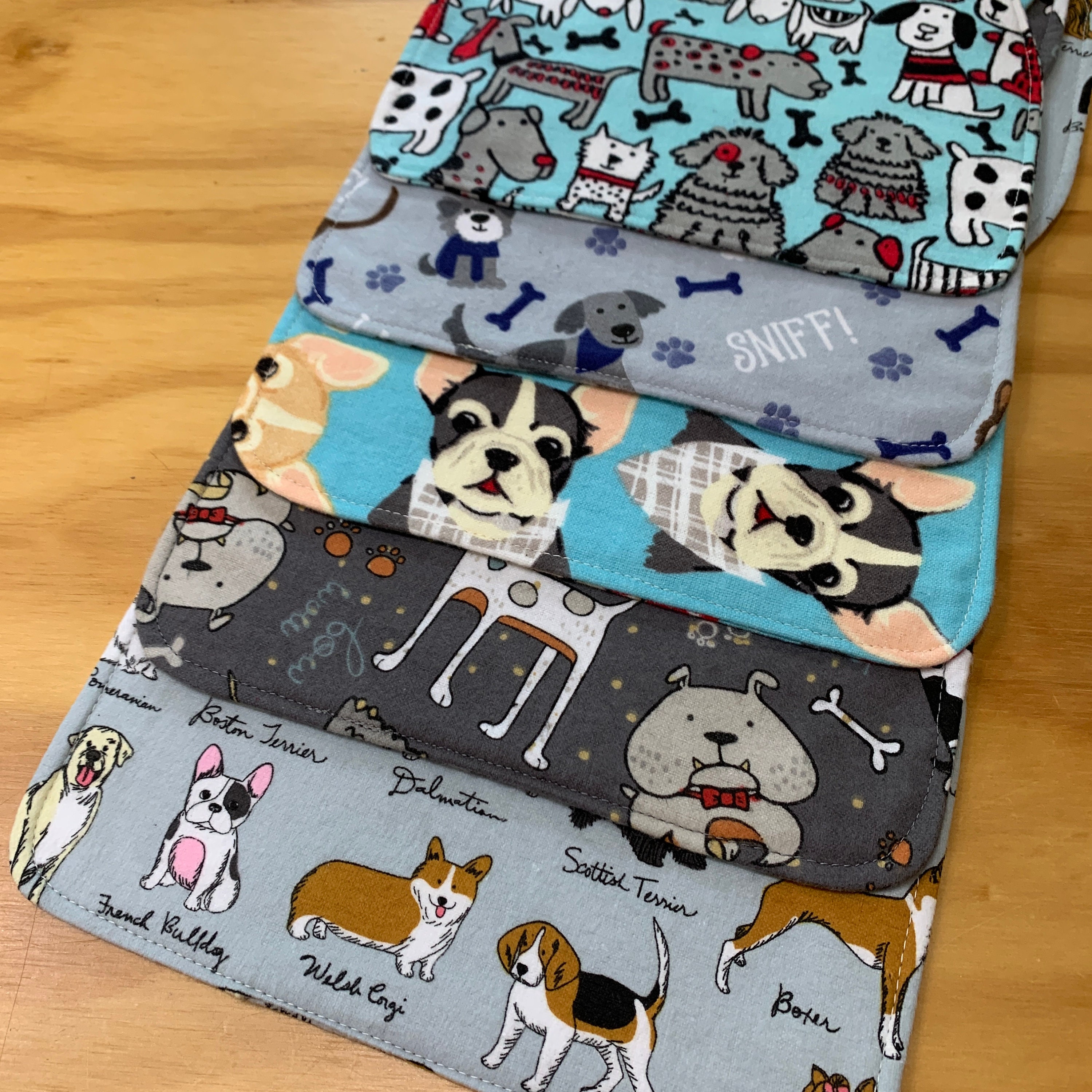 Flannel Burp Cloth Set of Five Triple Layer Contoured Etsy