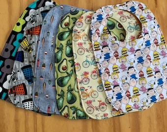 Pre-teen Bibs, Choose Print, Moisture Proof, 10 1/2 x 15 inch