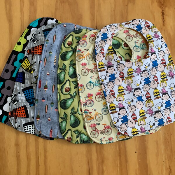 Pre-teen Bibs, Choose Print, Moisture Proof, 10 1/2 x 15 inch