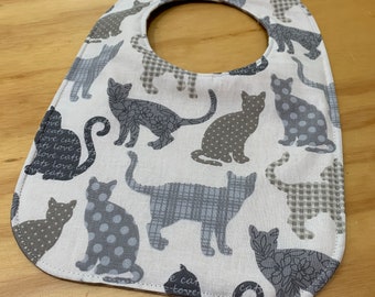 Moisture Proof Toddler Bib, Calico Cats, 8 1/2 x 12 inches, 4 Layer, Double Snap Closure