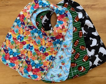 Pre-teen Bibs, Choose Print, Moisture Proof, 10 1/2 x 15 inch