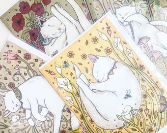 WHITE CAT - Art Card Set