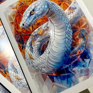 Carte de voeux serpent - 17 x 20 cm - 2025, l'année de la transformation et du renouveau