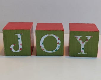 Bloques de madera para decorar la Navidad