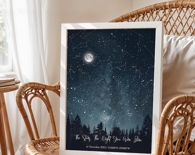 Custom Star Map Print: Personalized Constellation Gift