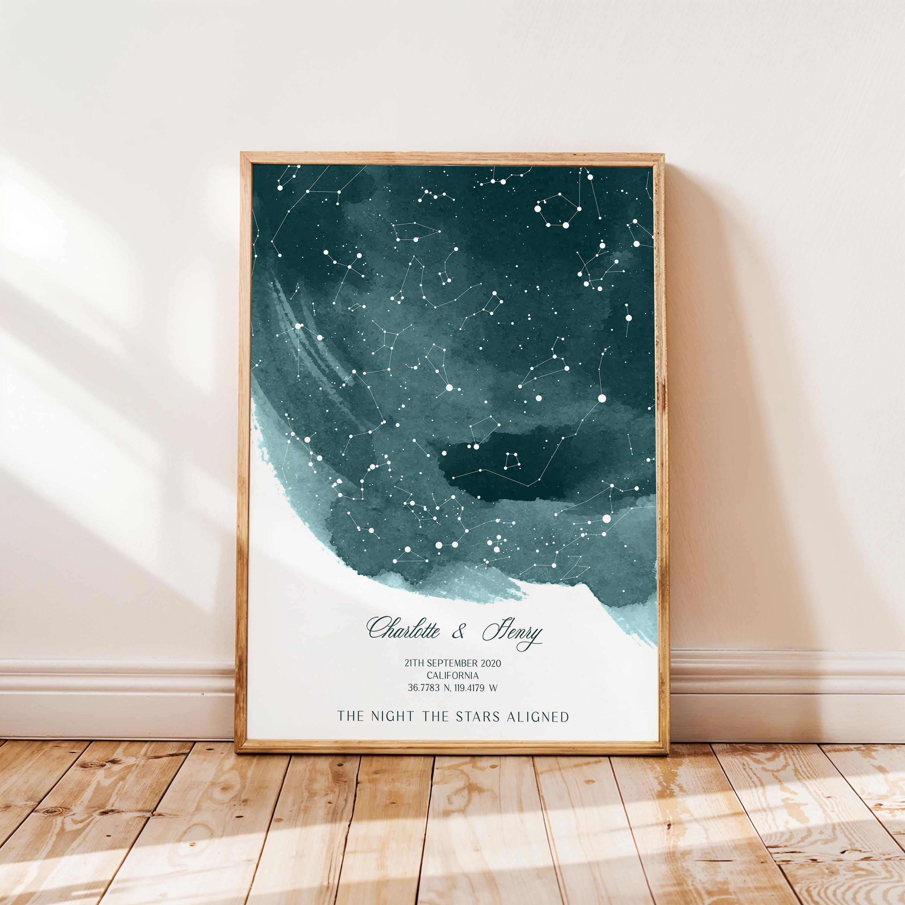 Personalized Star Map by Date Custom Night Sky Print