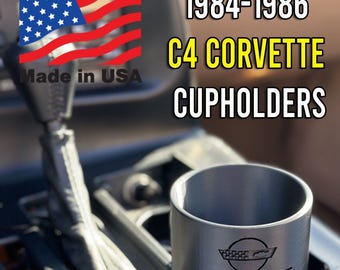 1984-1996 C4 Corvette Large Cup Holder Adapter w/ Corvette Logo USA MADE