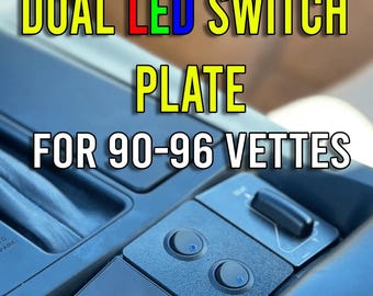 1990-1996 90-96 C4 Corvette Dual LED Switch Center Console FX3 Plate Replacement Made In USA