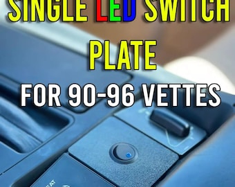 1990-1996 90-96 C4 Corvette One Single LED Switch Center Console FX3 Plate Replacement Made in USA