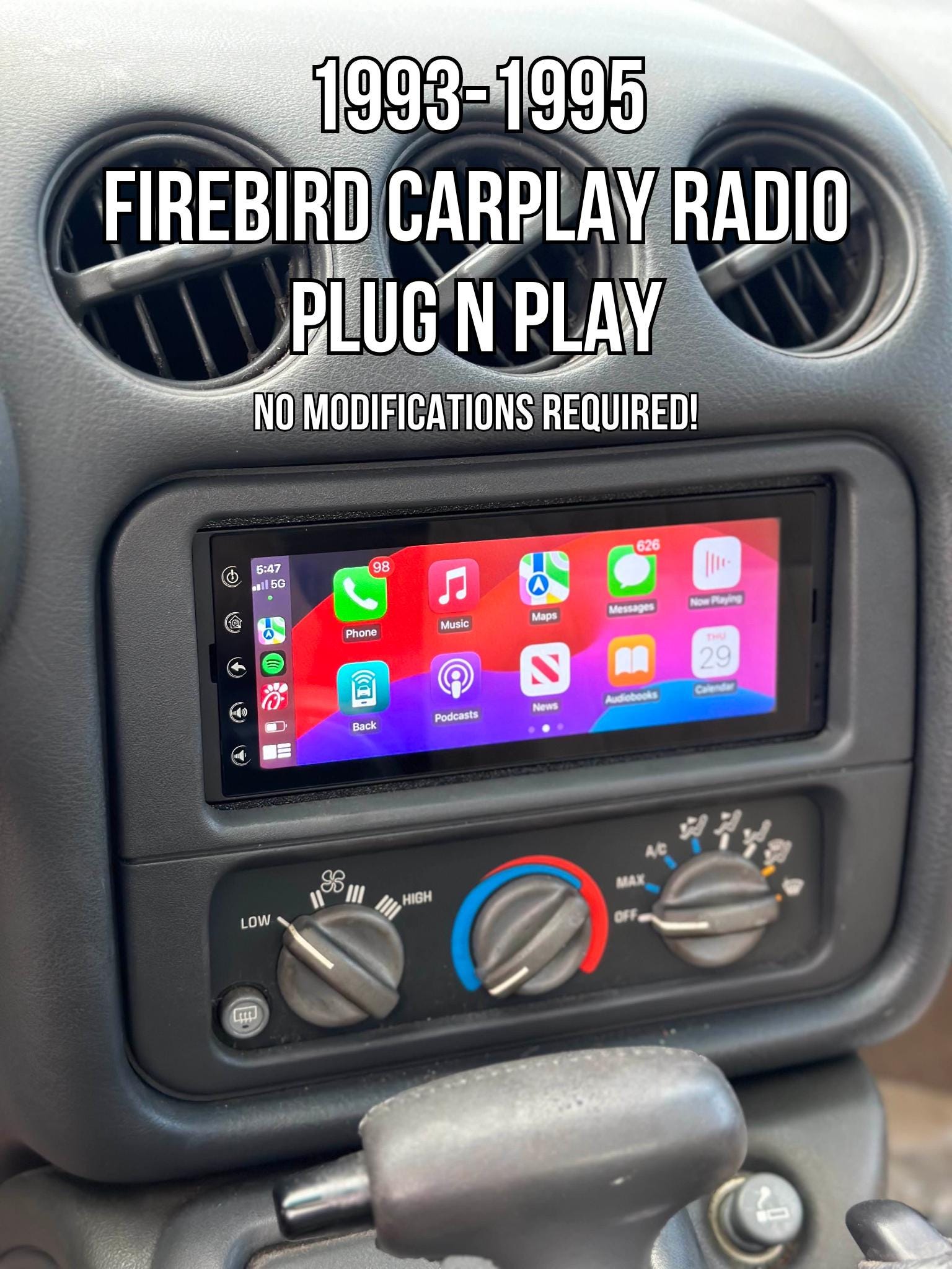 1993-1995 Pontiac Firebird 1.5" Din Car Play Radio and Adapter Kit Plug n Play