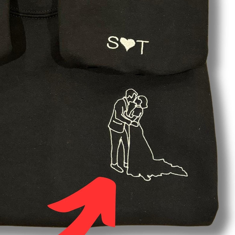 Custom Portrait From Photo Sweatshirt,Photo Embroidery Hoodie, Custom Couple Portrait, Couples Portrait, Personalized Gift, Custom Gifts