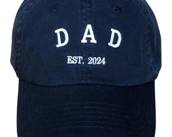 Bonnet brodé papa personnalisé | Bonnet de grand-père personnalisé avec l'année de l'Est | casquette de baseball vintage pour nouveau papa | Cadeau de fête des pères pour papa, papa
