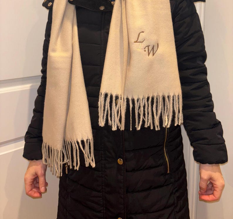 Initial Scarf Personalised Staggered Initial Scarf - Etsy