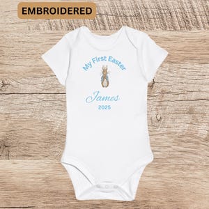 Embroidered First Easter Outfit, Easter Bunny, Bunny Rabbit, Babygrow, Romper, Neutral, My First Easter, Girl Easter, Boy Easter