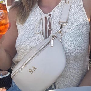 Personalised Leather Look Bum Bag – Custom Fanny Pack Waist Bag, Gift for Her, Festival, Vacation & Birthday Accessory