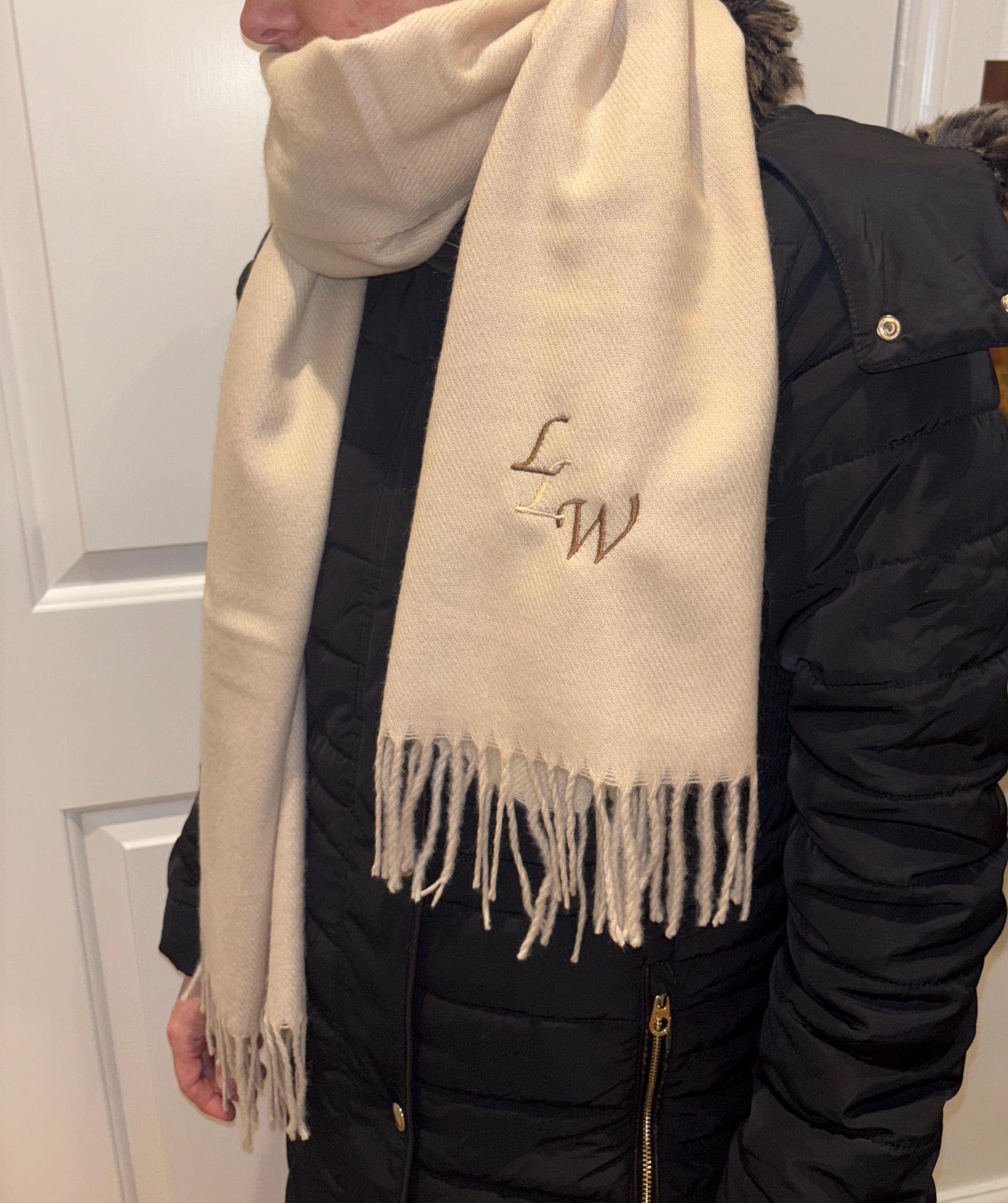 Initial Scarf Personalised Staggered Initial Scarf - Etsy