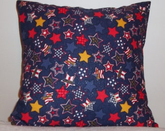 Patriotic Stars w/glitter Pillow Covers - Set of 2