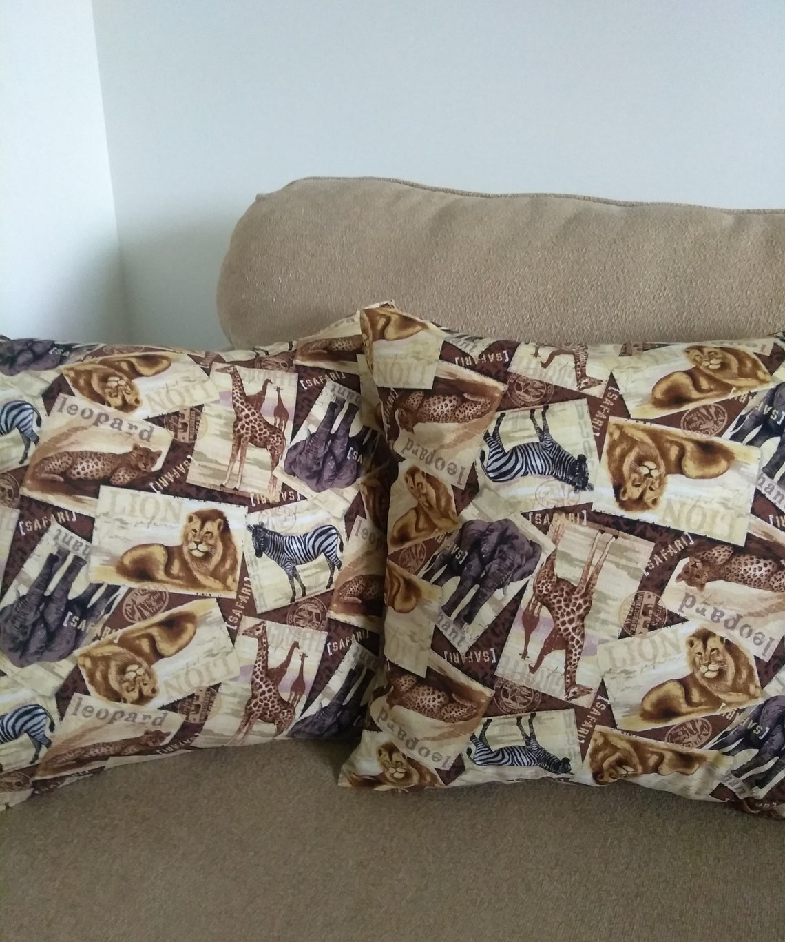 Safari Travels Pillow Covers 16 X 16 Set of 2 Etsy
