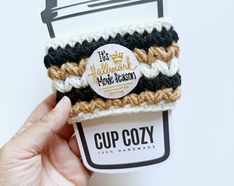 hallmark movie crochet coffee cozy | romance coffee sleeve | sweater weather | hot tea sleeve