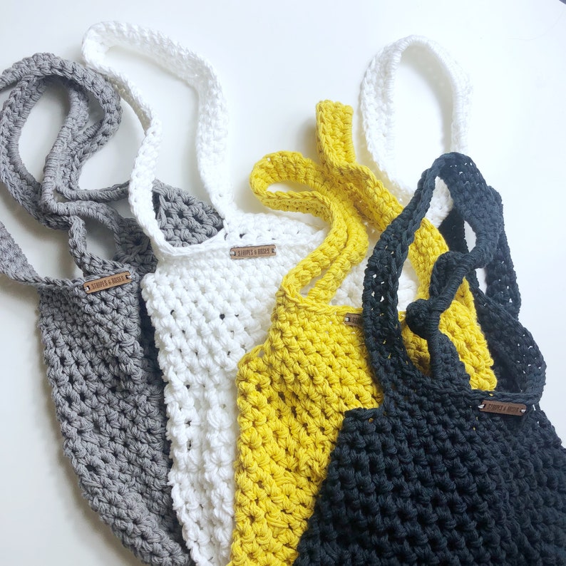 handmade reusable cotton market tote  shoulder beach bag image 1