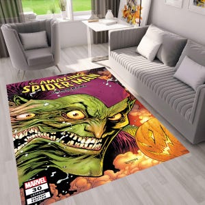 Tapis gobelin contre Spider-Man, buffle vert, couverture Spiderman, bande dessinée, couverture bande dessinée, bandes dessinées Spider Man, livres de couverture rétro, variante immortelle
