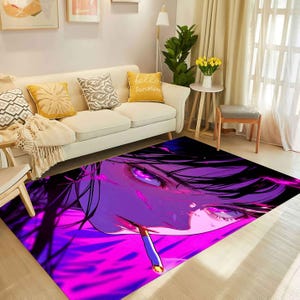 Anime Teppich, Anime Girl, Japanischer Anime Teppich, Anime Wohnkultur, Anime Teppich für Schlafzimmer, Anime Fan Geschenk, anpassbares Anime Geschenk, Weihnachtsgeschenke