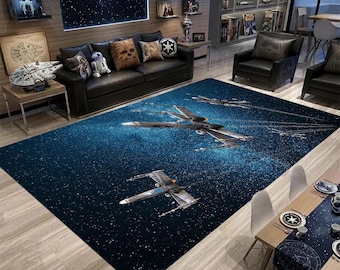 Star Wars X-Wing Rug, Star Wars Spaceship Carpet, StarWars Galaxy Movie Decor