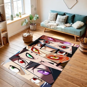 Anime Eyes Manga Rug: Japanese Animation Home Decor