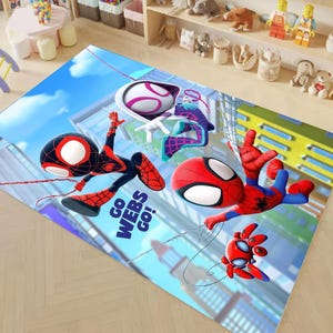 Cartoon Teppich, Spidey Man und Freunde Teppich, Spider Man Teppich, Spinnennetz Teppich, Spiderman, Spider-Man Teppich, Spiderman Schlafzimmer, Spiderman Teppich