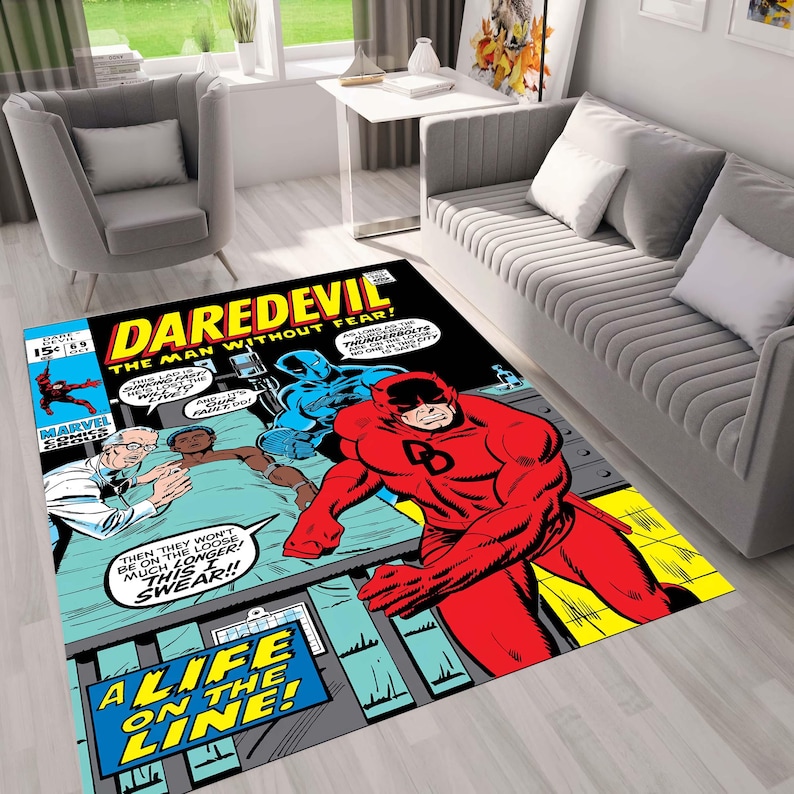 Daredevil Comic Book Rug: Animated Series Home Decor - Etsy