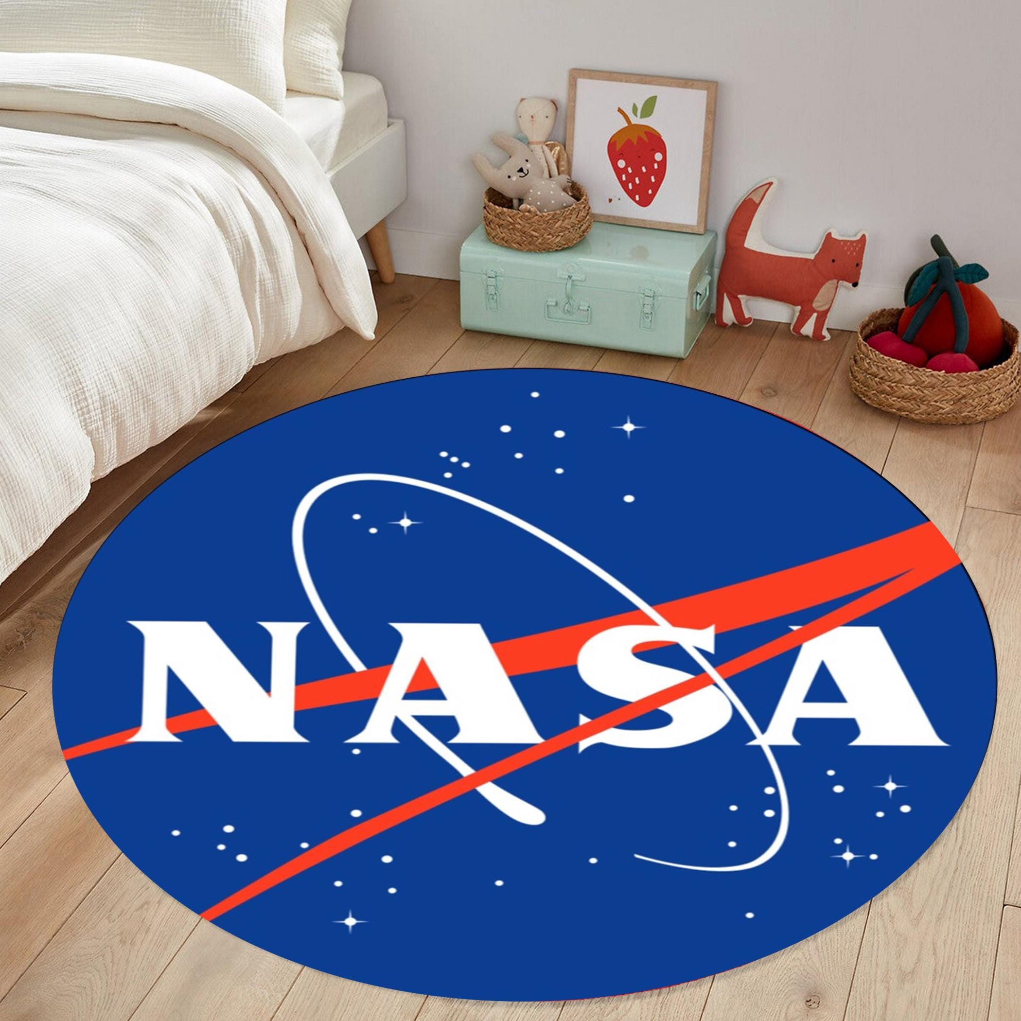 NASA Round Rug, Space Galaxy Kids Room Decor, Office Carpet - Etsy